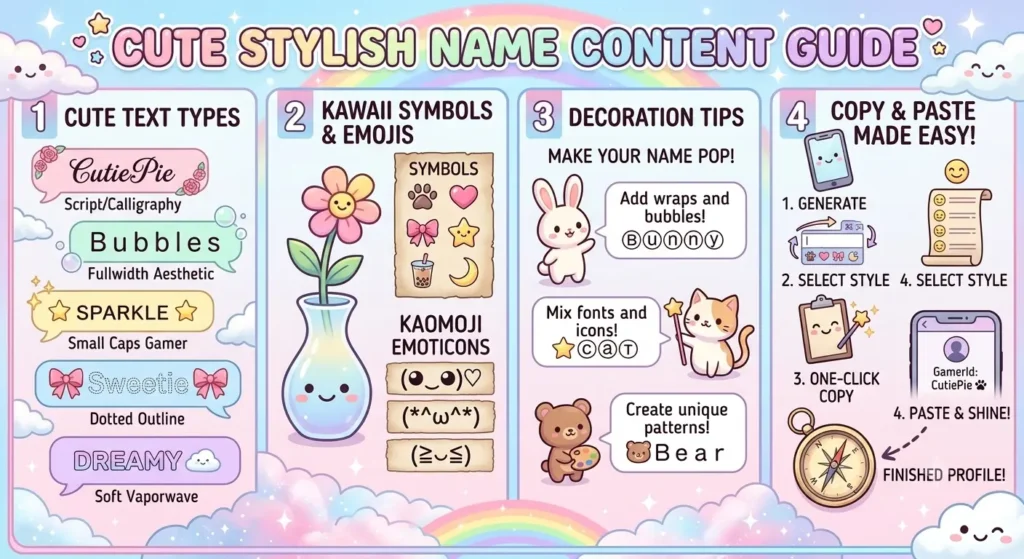 Cute Stylish Names — Sweet & Kawaii Names to Copy & Paste