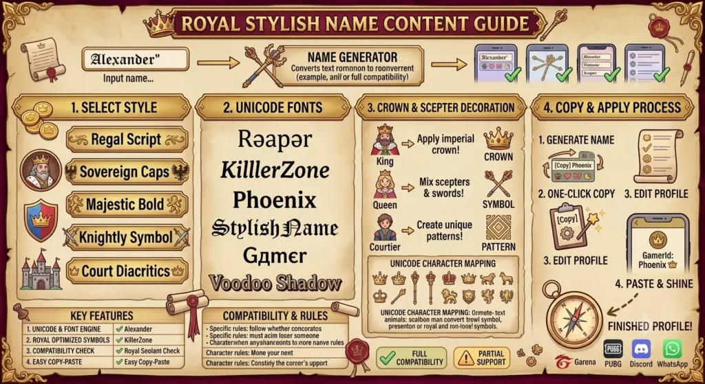 Royal Stylish Names — King, Queen & Crown Names to Copy & Paste