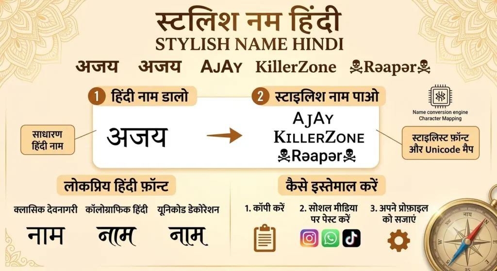 Hindi Stylish Name — हिंदी स्टाइलिश नाम — Copy & Paste (2026)